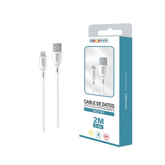 Cable Modorwy MC5107 Lightning 2,4A 2m Blanco Cable Modorwy MC5107 Lightning 2,4A 2m Blanco
